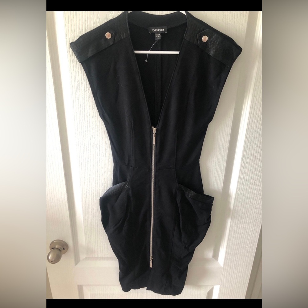 bebe Black Mini Dress with Zipper